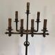 Parquet Floor Lamp in Wrought Iron and Gilded Iron, Art Deco, French Work,