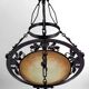 Wrought Iron and Glass Paste Pendant Light, Art Nouveau / Art Deco, Early 20th Century