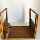 Bureau enfant en rotin avec son fauteuil