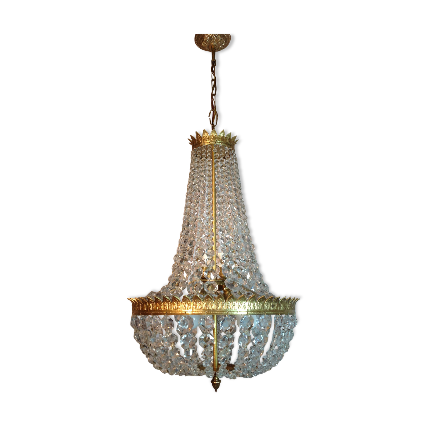chandelier bronze balloon Golden tassels old retro