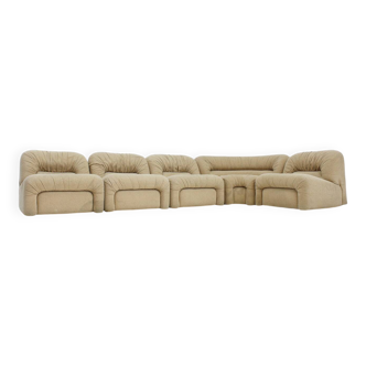 Vintage Italian curved modular sofa 1970s, set of 5