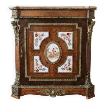 Napoleon III buffet set: wood and marble
