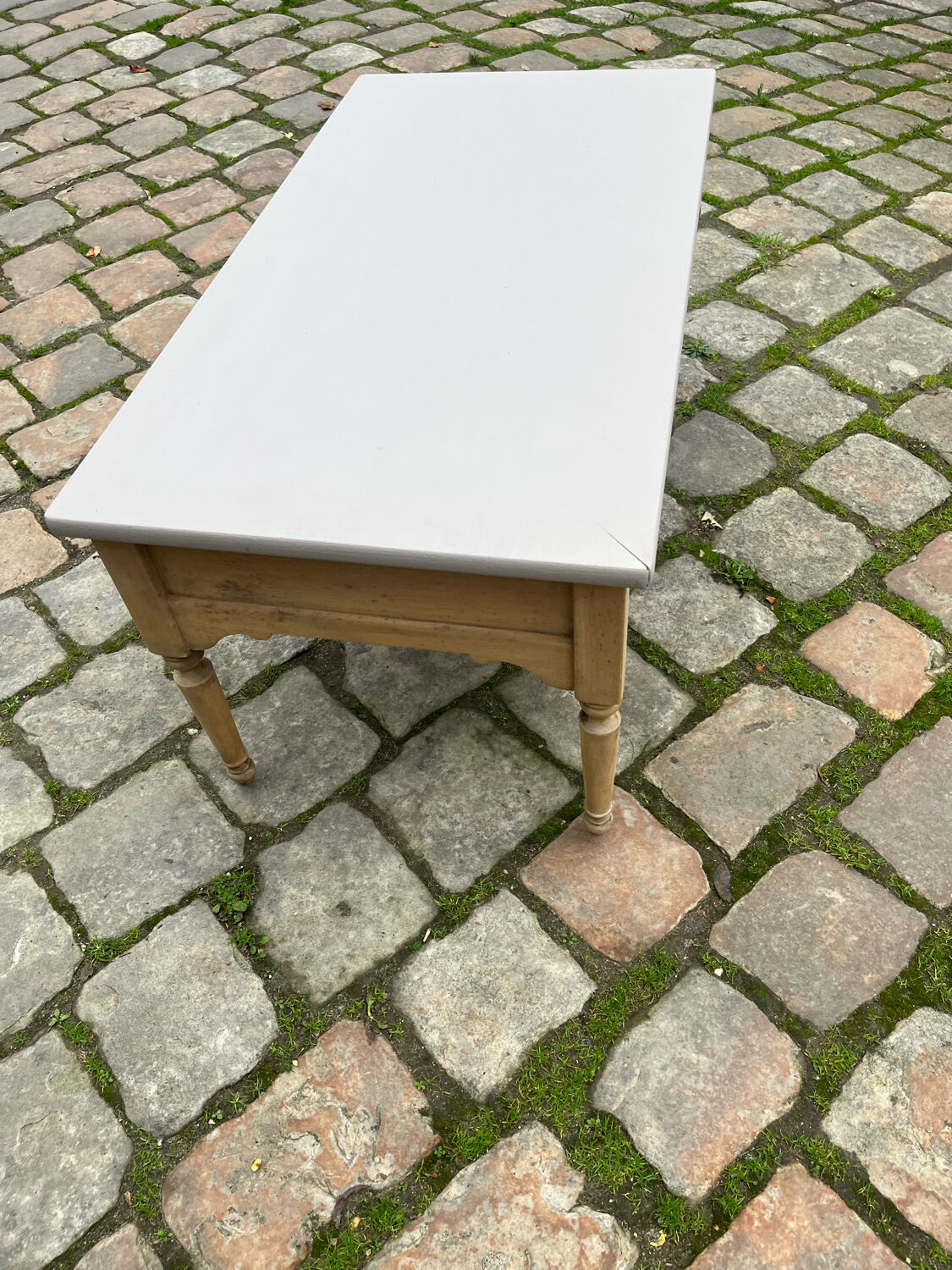 Eiffel-colored patinated cherry wood coffee table