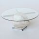Diamond shaped coffee table in travertine and chrome Italy 1960