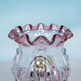 Vintage table lamp in Swedish coloured glass, glass table lamp.