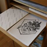 Filing cabinet with curtain