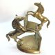 Pair of greenhouses pounds horses in solid brass
