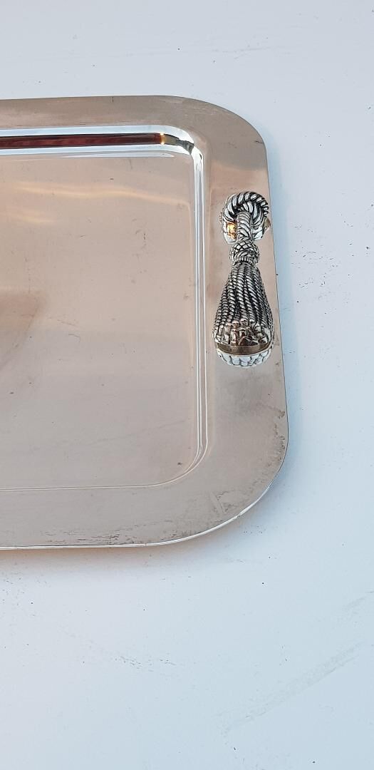70s silver metal tray