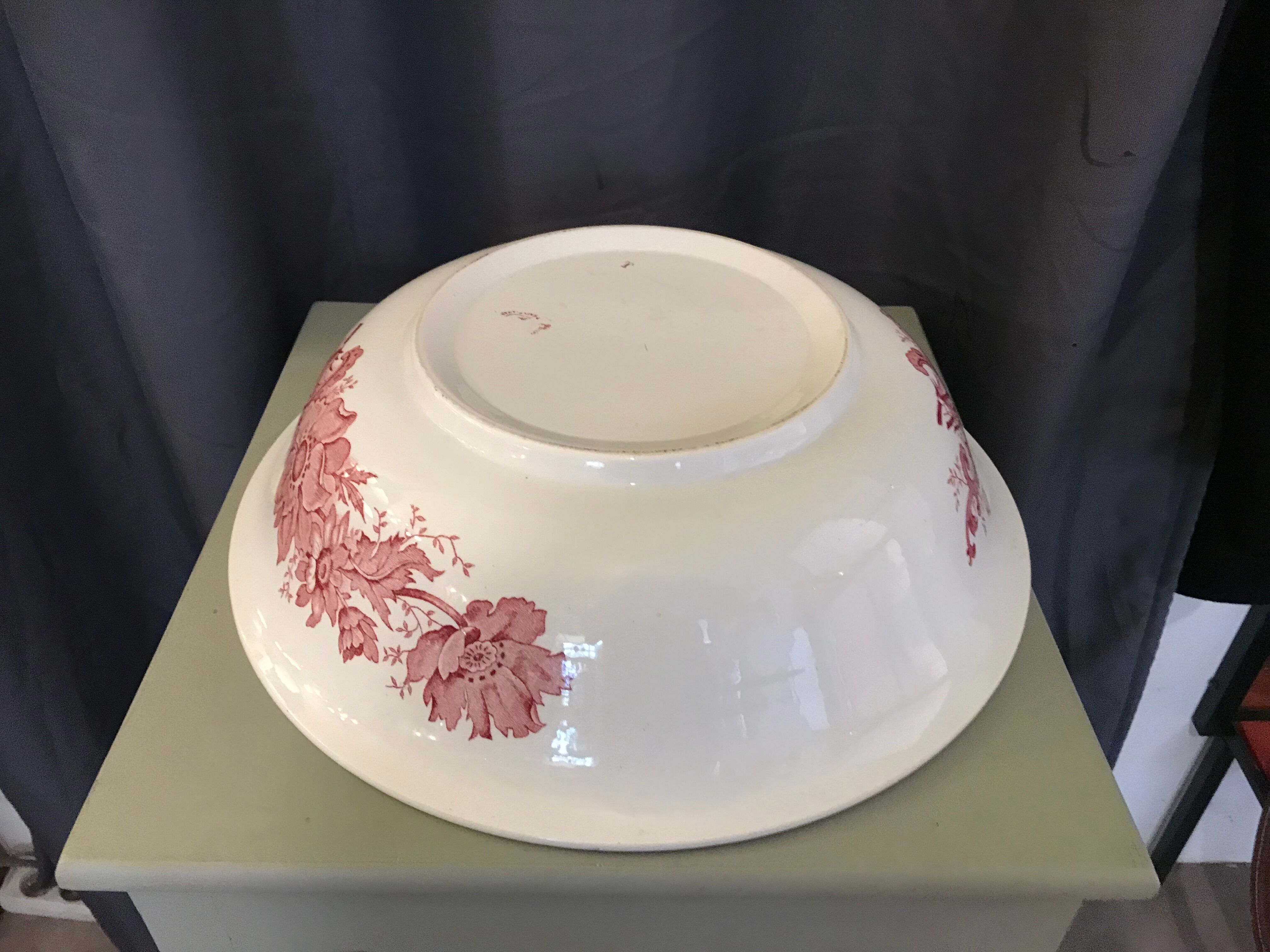 Toilet bowl old décor faience anemones