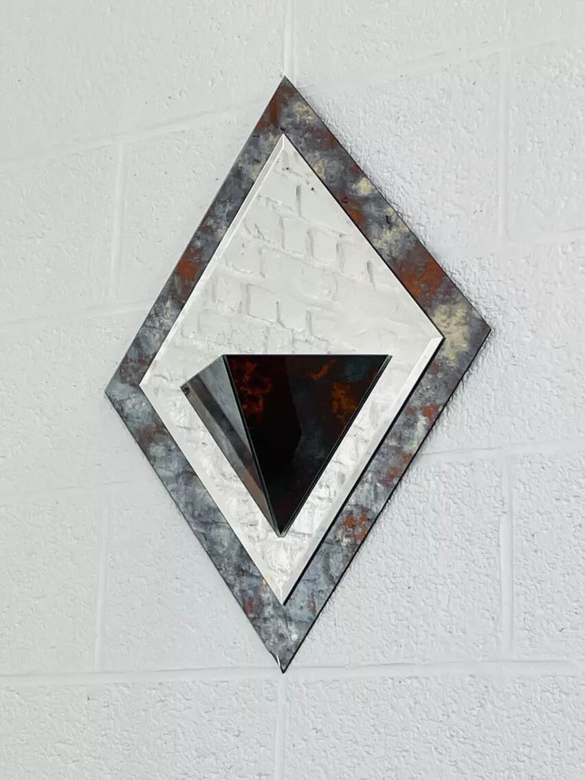 Vintage art deco beveled mirror