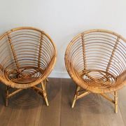 Pair of rattan armchairs