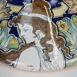 Chocolatière en faience  Art Nouveau