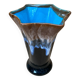 Ancien Vase Style Vallauris Céramique Noir Bleu Beige Vintage
