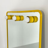 Mirror with integrated yellow metal bulbs, 1970