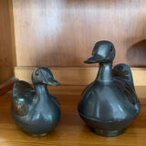 Jewelry box / vintage brass and pewter duck