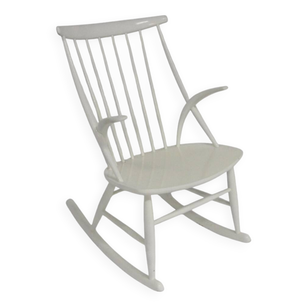 Rocking-chair en hêtre, Illum Wikkelsø, N. Eilersen, Danemark, 1960
