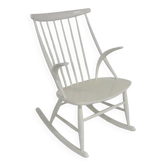 Rocking-chair en hêtre, Illum Wikkelsø, N. Eilersen, Danemark, 1960