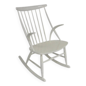 Rocking-chair en hêtre, Illum Wikkelsø, N. Eilersen, Danemark, 1960