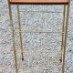 Bedside table from the 50s in gold metal and blond mahogany