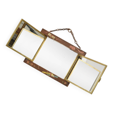 Antique Triptych Wall Mirror – Vintage 1940s Folding Dressing Table Mirror