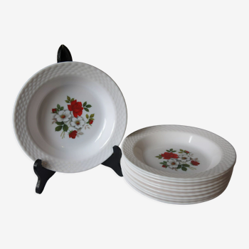 10 assiettes creuse de chez Arcopal vintage en bon état