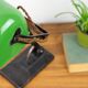 Vintage Art Nouveau Green Metal Industrial Table Lamp