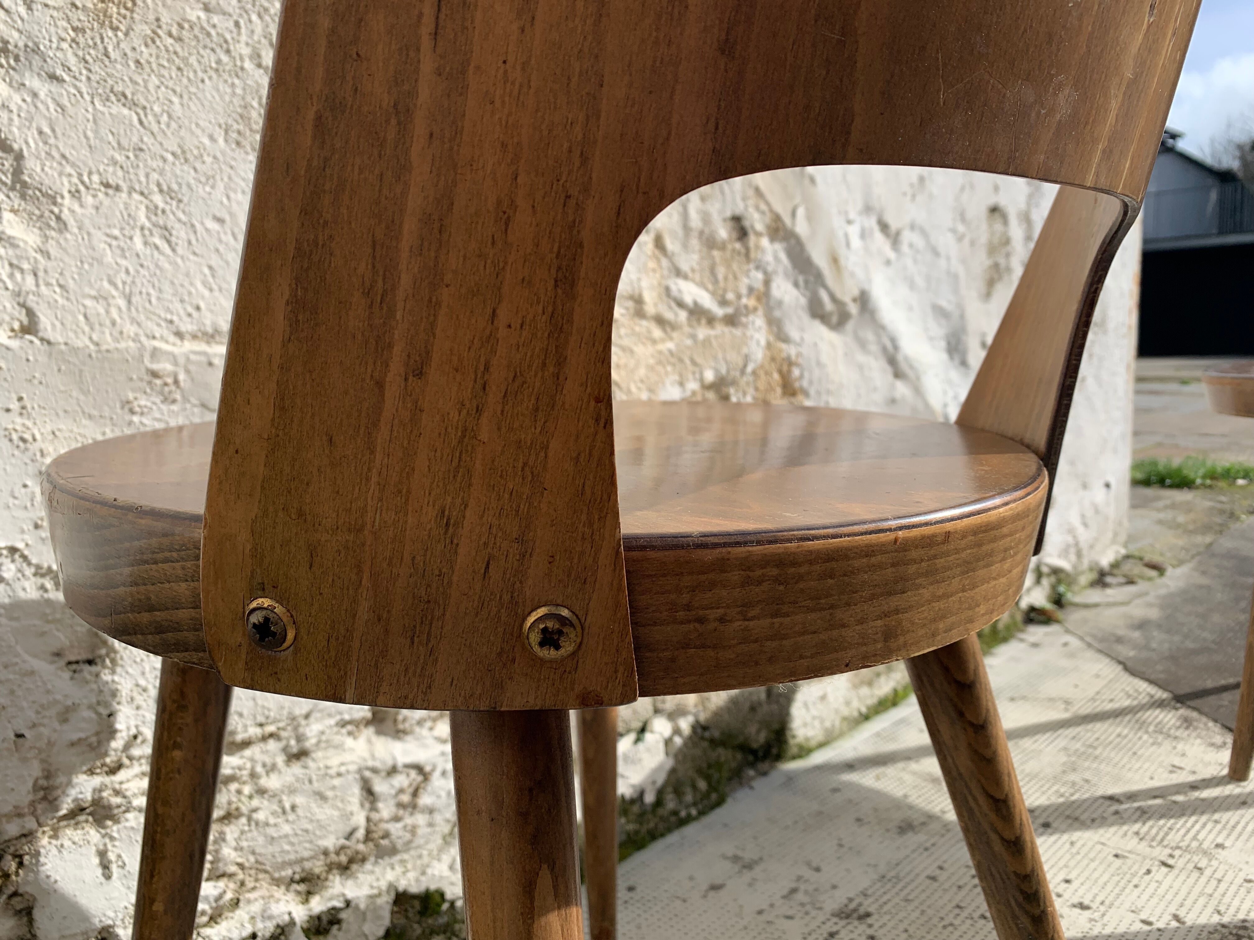 Ensemble de 4 chaises de bistrot baumann