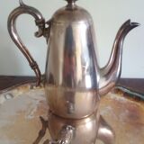 Tray and pourer - silver metal english