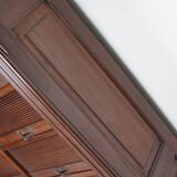 Antique Mahogany Filing Cabinet with Roll Down Tambour Doors, USA circa 1920