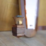 Vintage wooden wall light, wall light with art deco mirror