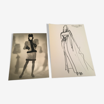 Illustration - Christian Dior press fashion photography autumn, winter collection 1988/89
