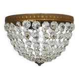 Old crown ceiling light with 3 lights, half basket with glass pendants. 60