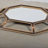 miroir en rotin octogonal