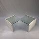 Italian sidetable Set, marble and glass