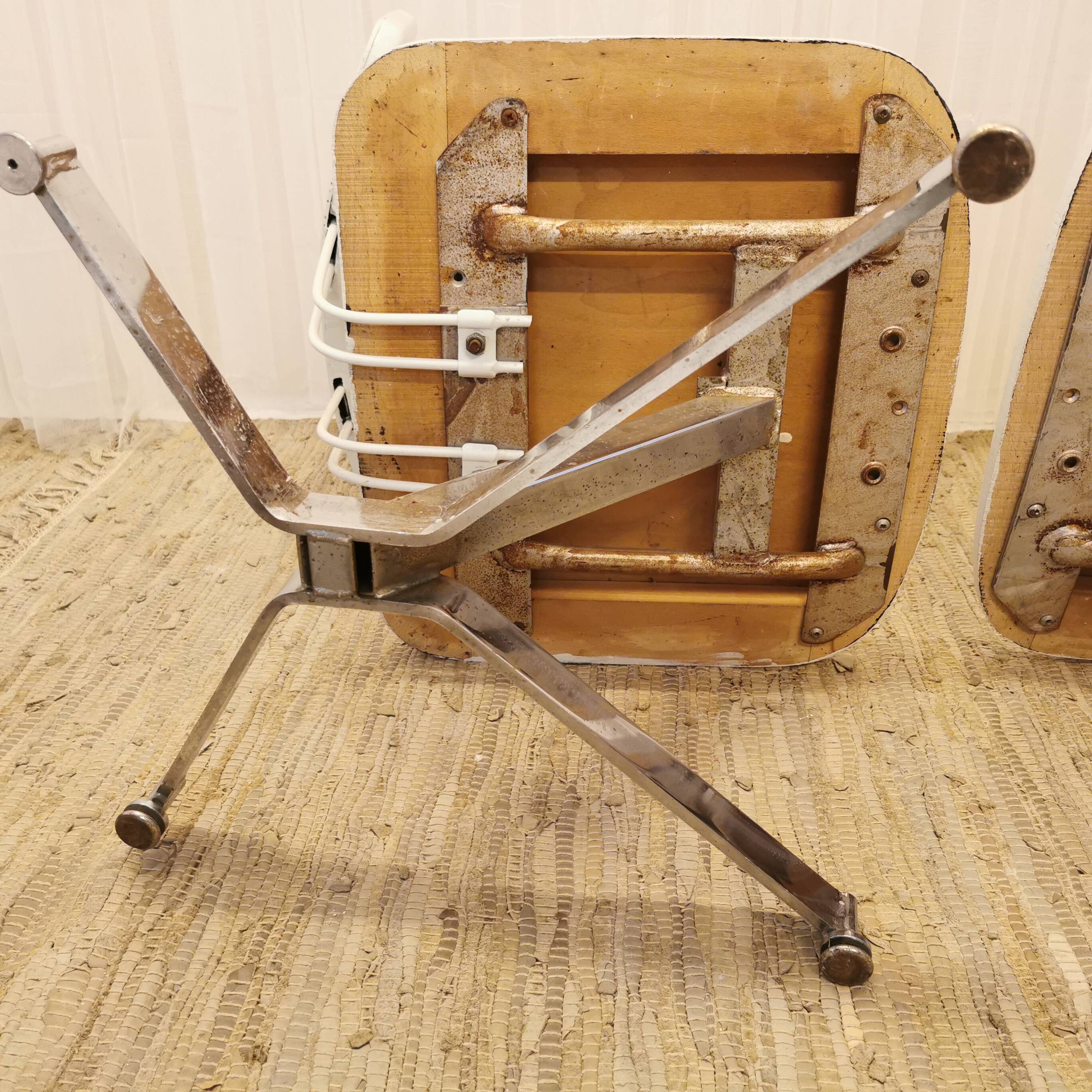 Pair of low armchairs