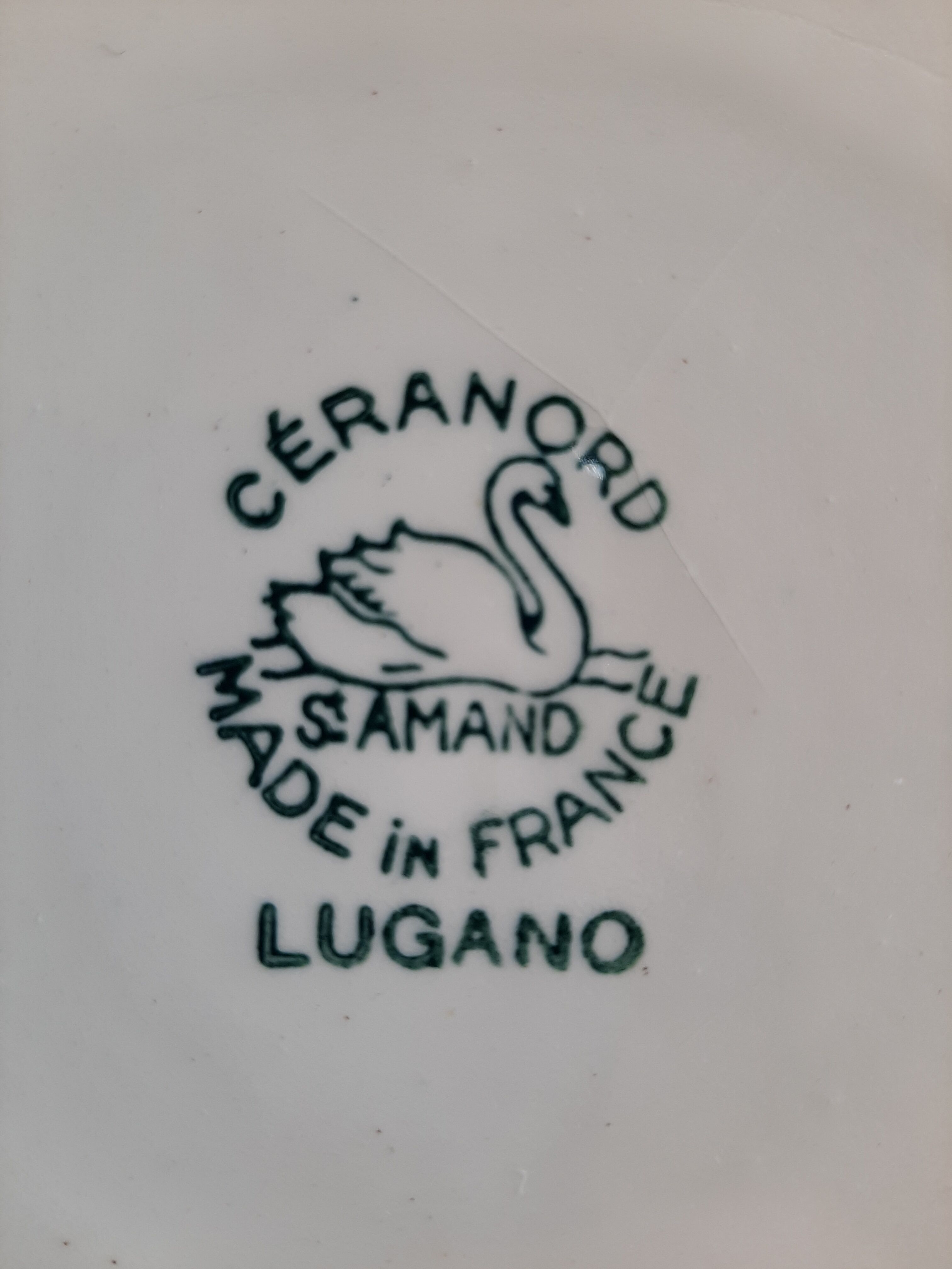 Lot de 6 assiettes plates anciennes Céranord  St Amand modèle LUGANO