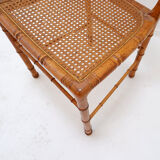 Vintage organic style chair in faux bamboo and caning - 1960s