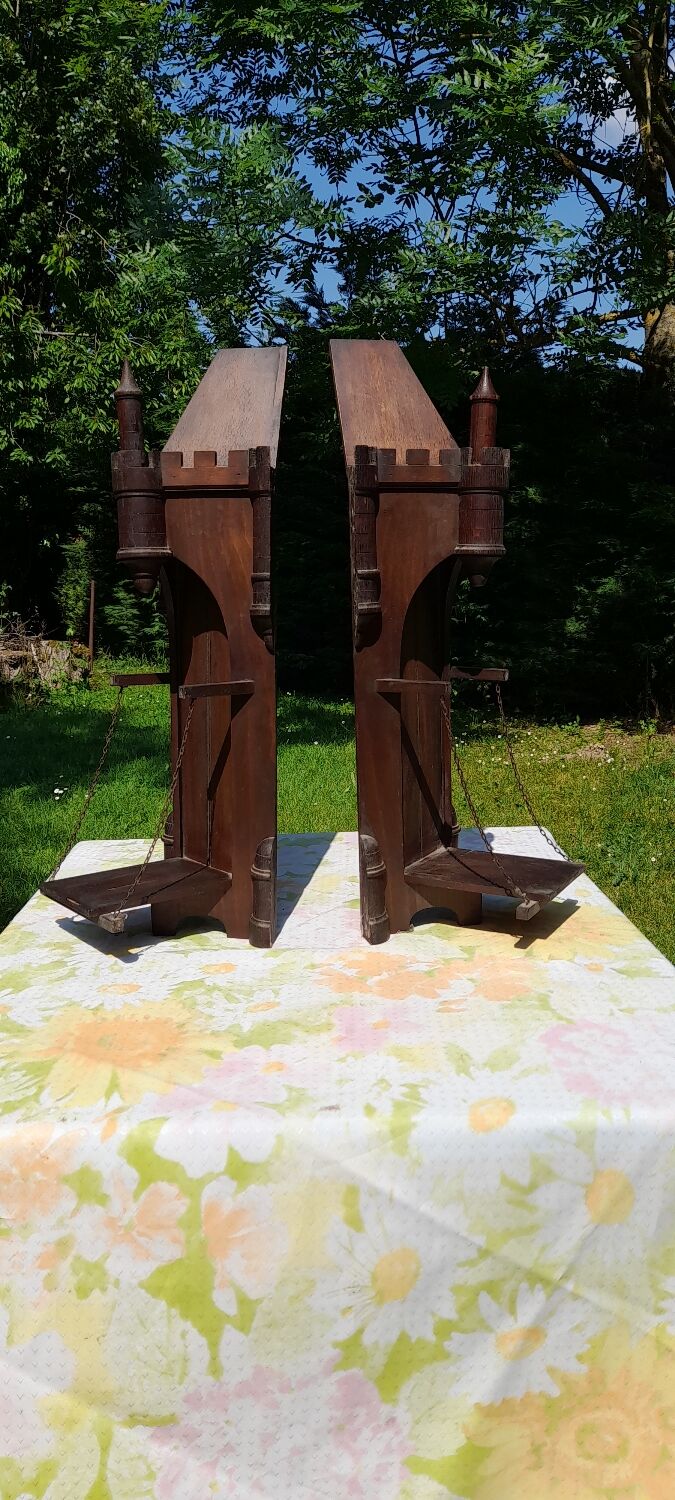 Gothic wall corner shelves