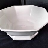 Octagonal salad bowl in white Limoges porcelain.