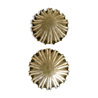Mazzega gold amber pair of wall light
