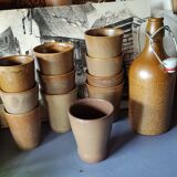 Set of Digoin stoneware cups or glasses
