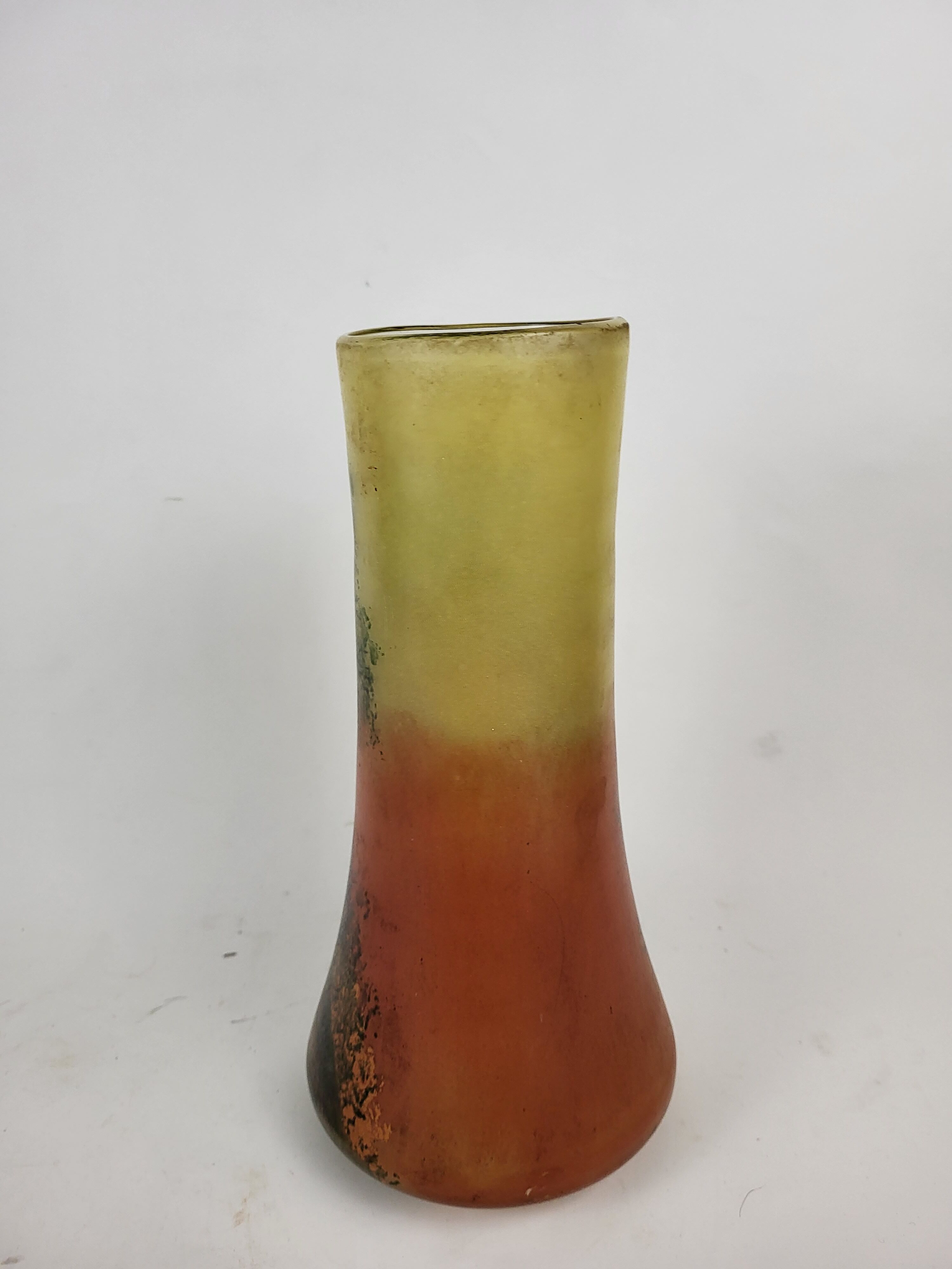 Enamelled glass vase Francois Theodore Legras