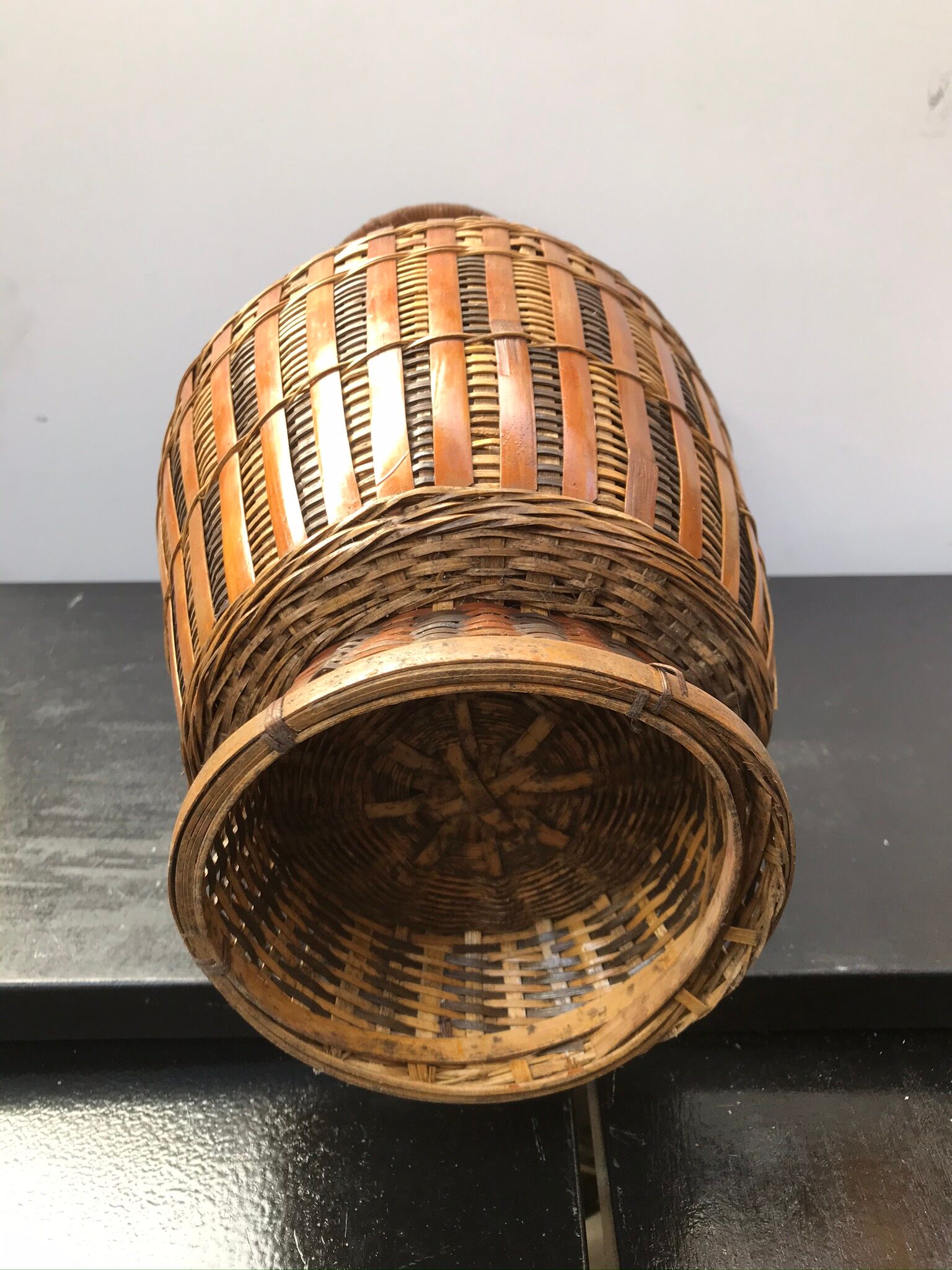 Former rotin vase braided grand vintage deco model