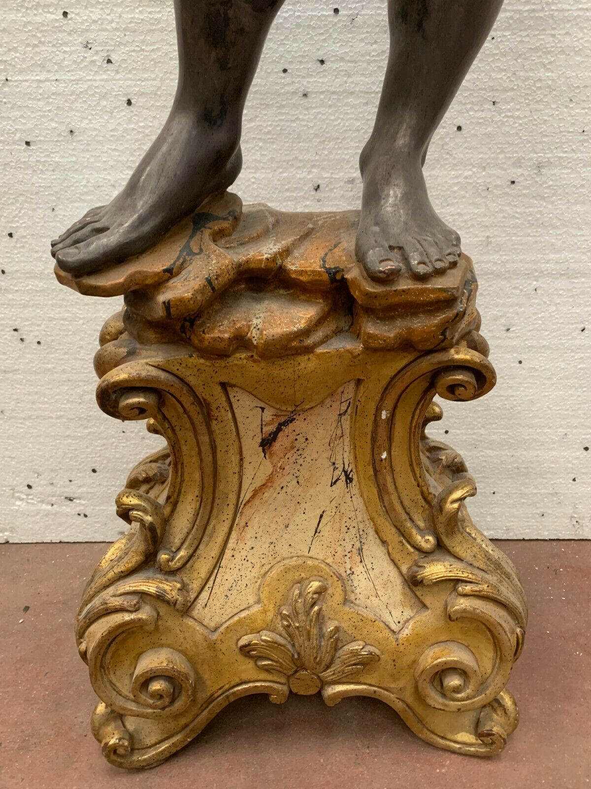 Torchère decoration of a nubian in wood and gilded stucco XX century