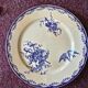 Lot 6 assiettes anciennes plates faïence dépareillées ton bleu vif et