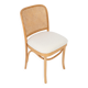 Rattan chair, off-white boucle and Thonet wood, 1960s