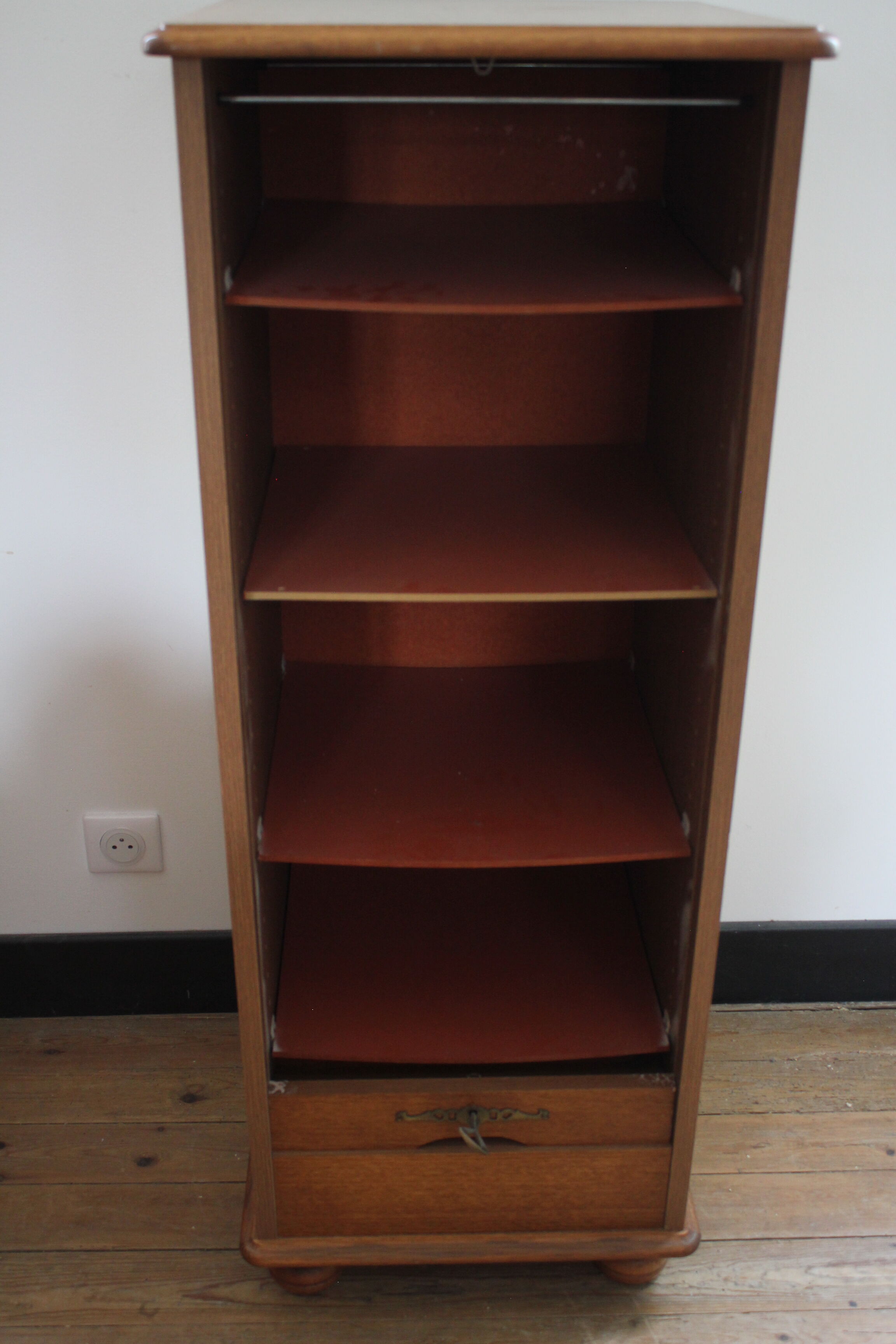 Old oak curtain binder cabinet
