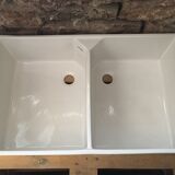 Enamelled stoneware double sink 40