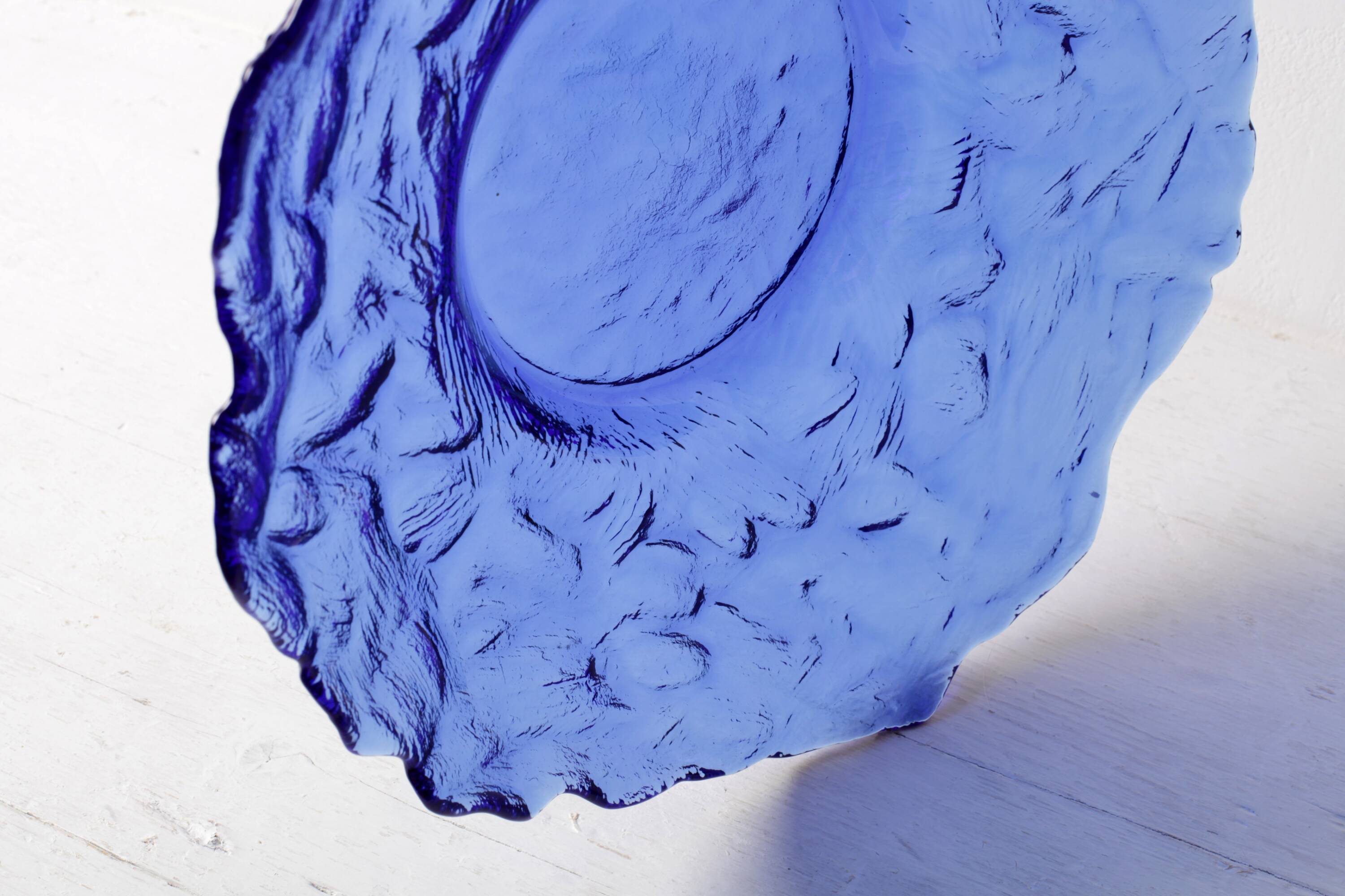 Cobalt Blue Glass Bowl by Uno Westerberg / Pukeberg / Sweden / 1970s