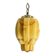 Suspension lustre Art Deco skyscraper in marbled yellow and gold opaline.